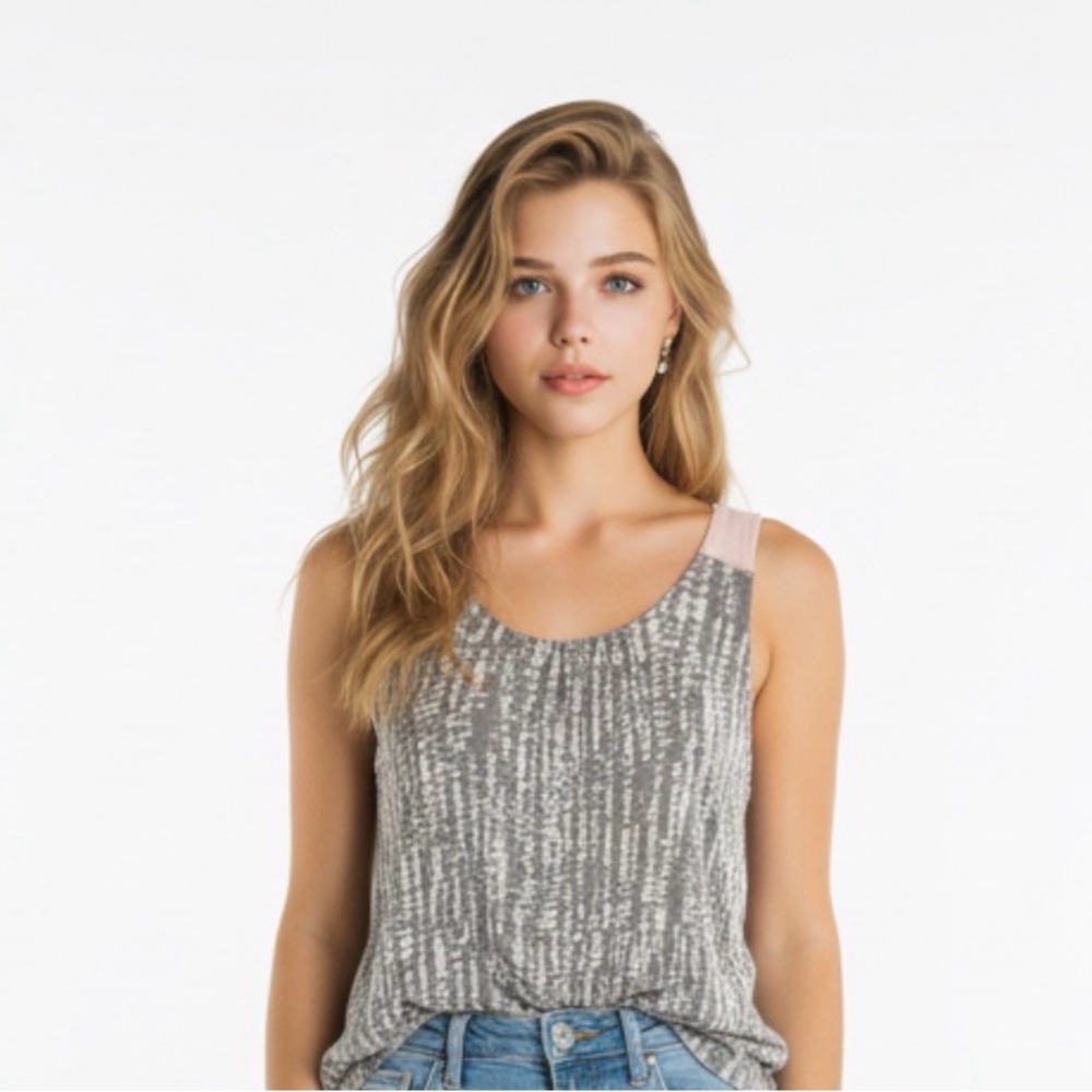 Elegant Gray and Pink Women's Pajama Top